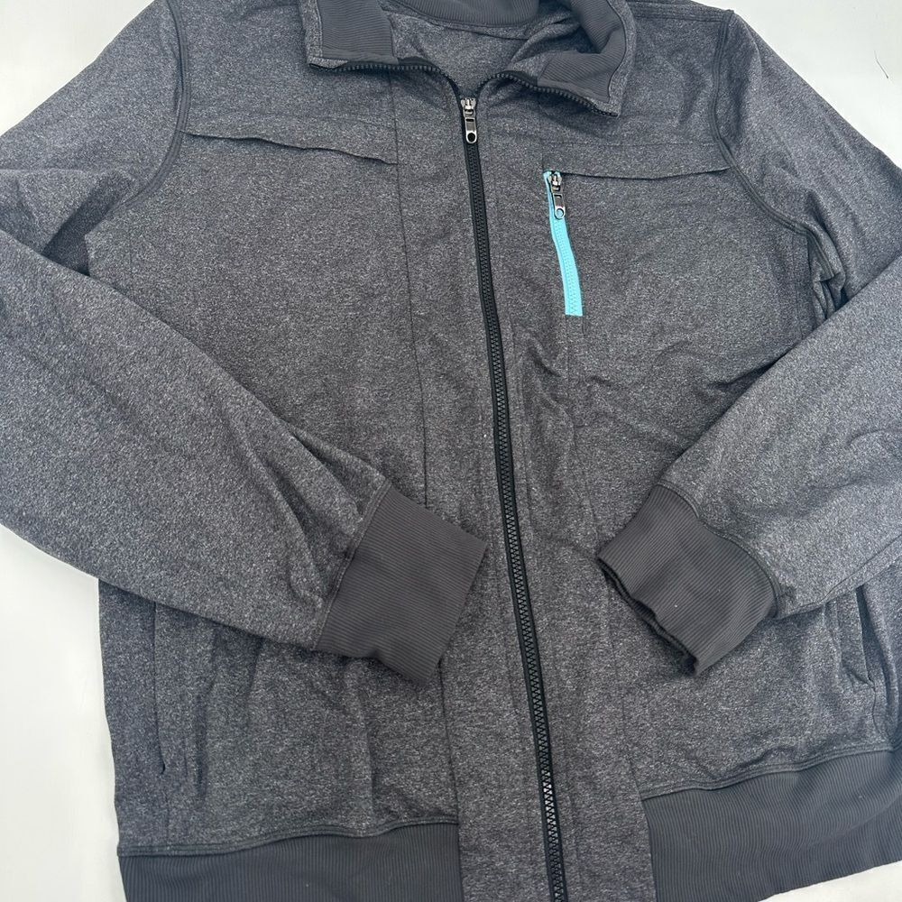 Lululemon Mens Post Gravity Jacket Heathered Black Thumbholes Athletic Size XL? - Picture 5 of 13